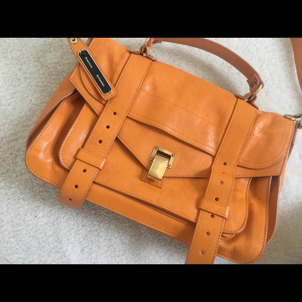 Proenza Schouler PS1 orange satchel leather - Picture 3 of 8